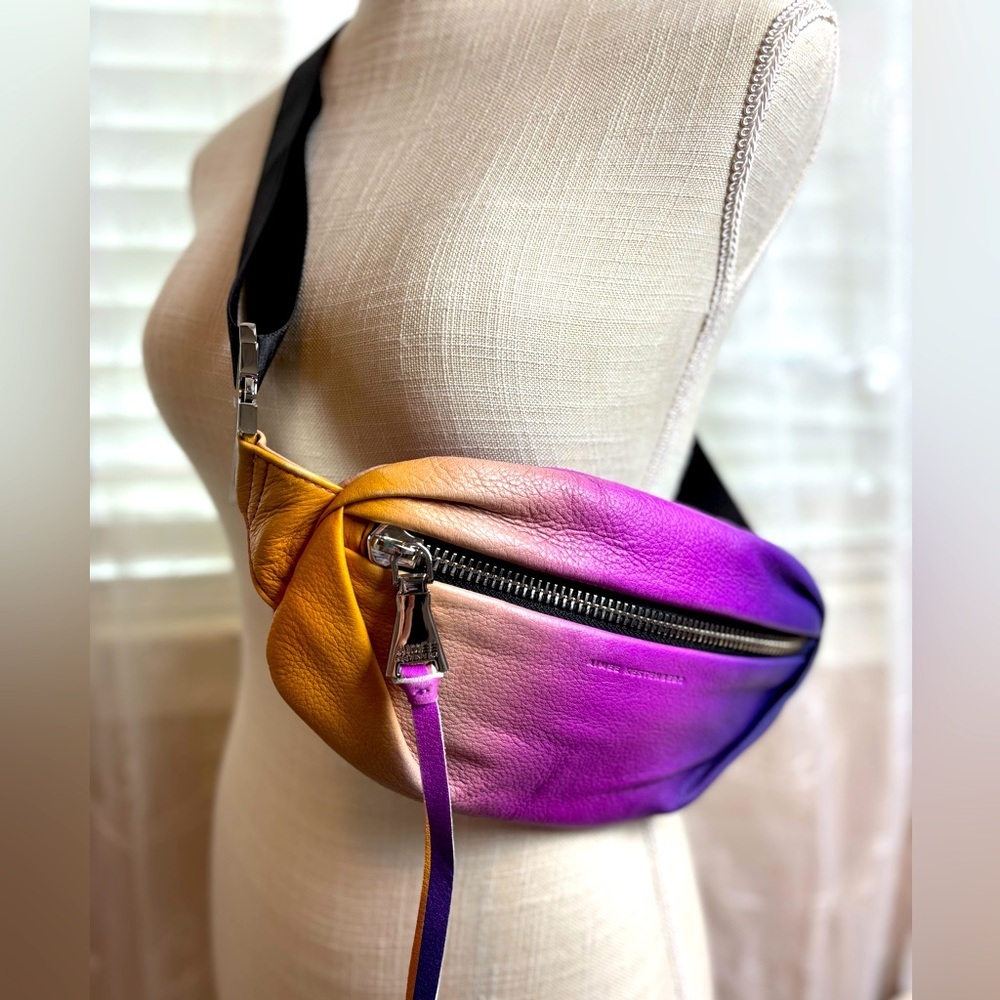 Gradient Purple & Mustard Leather Belt Bag